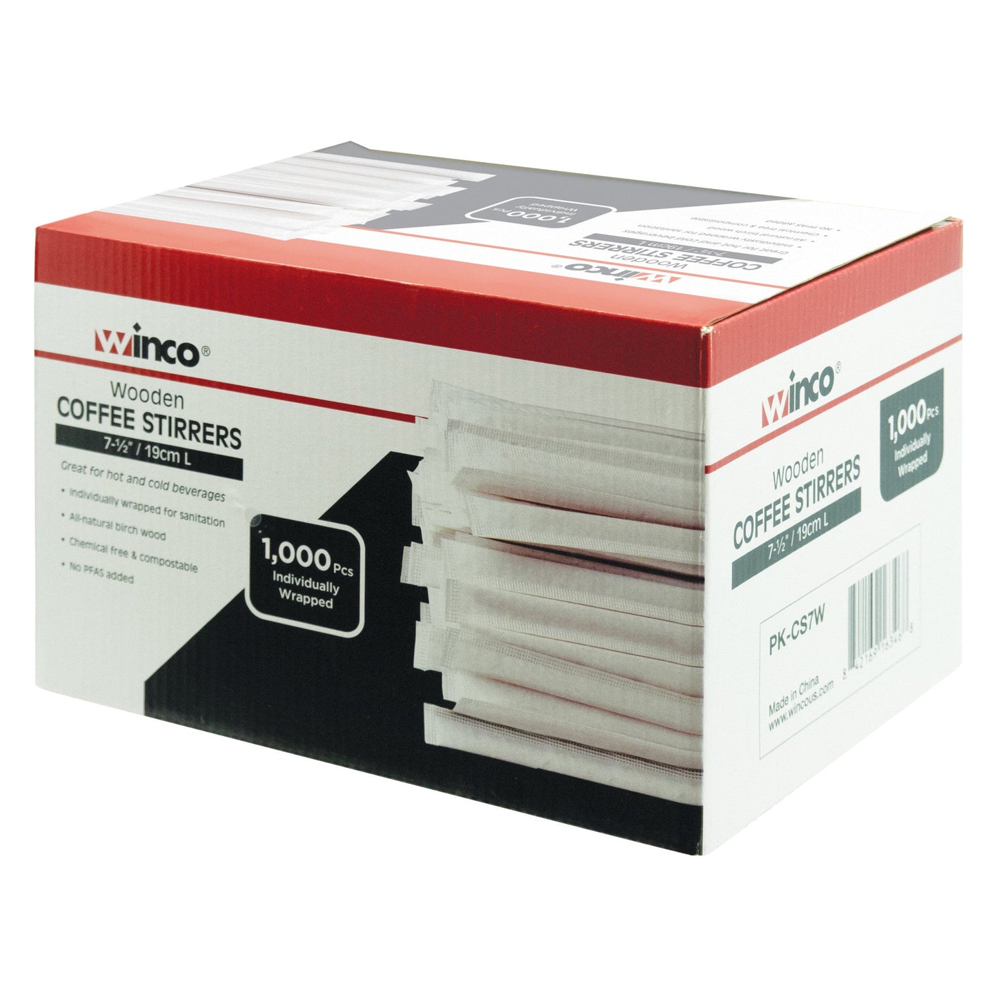 Winco Compostable Wooden Picks, 7.5", Natural (1000-pack) - PK-CS7W
