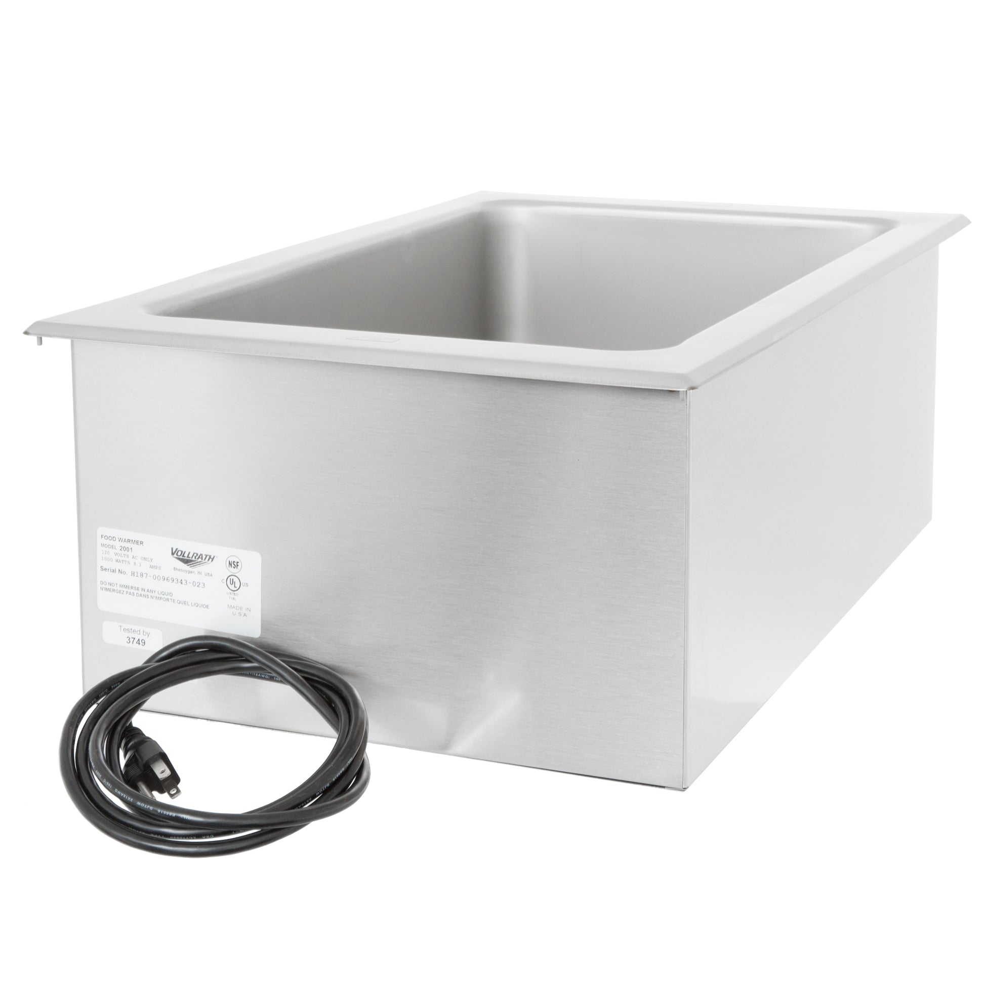 Vollrath Cayenne Full Size Single Well Drop In Food Warmer, 120V - 72001