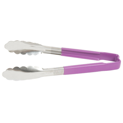Vollrath Kool-Touch One-Piece Tongs, 9.5", Purple - 4780980