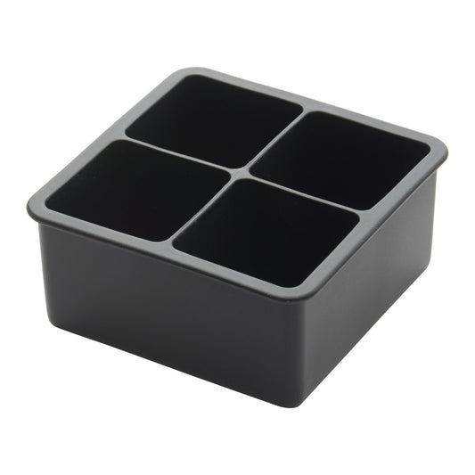 Winco Silicone Ice Cube Mold, Black, 2" Cubes (4-cavity) - ICCT-4R