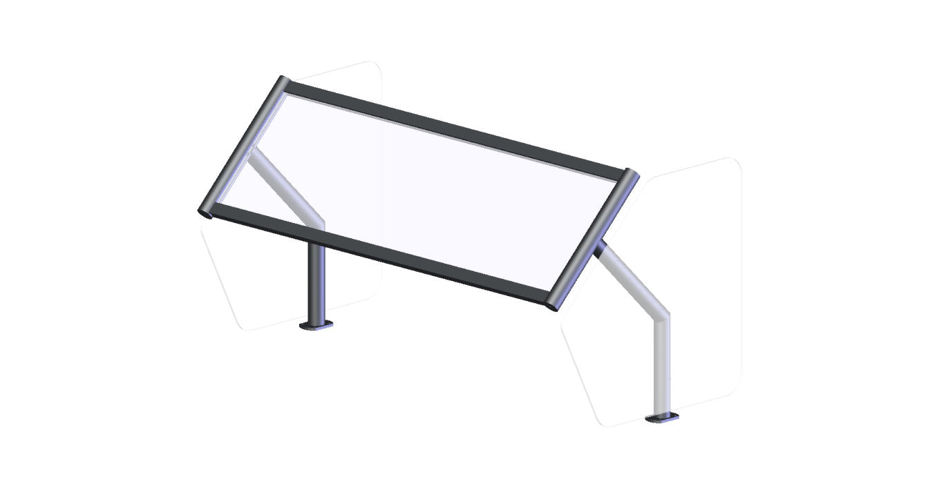 Vollrath Traditional Breath Guards, 60.25", Aluminum/Tempered Glass, FINAL SALE - NPB89272