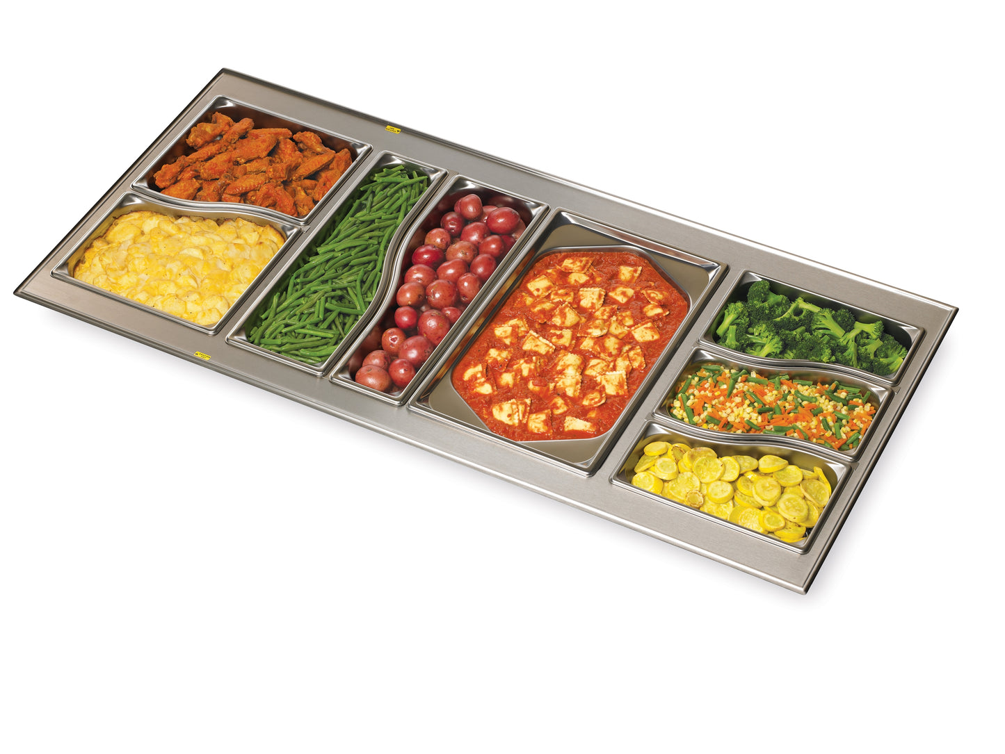 Vollrath Super Pan Half Size Hexagon Shape Food Pan, 4" Deep, 22 Gauge Stainless Steel - 3102240