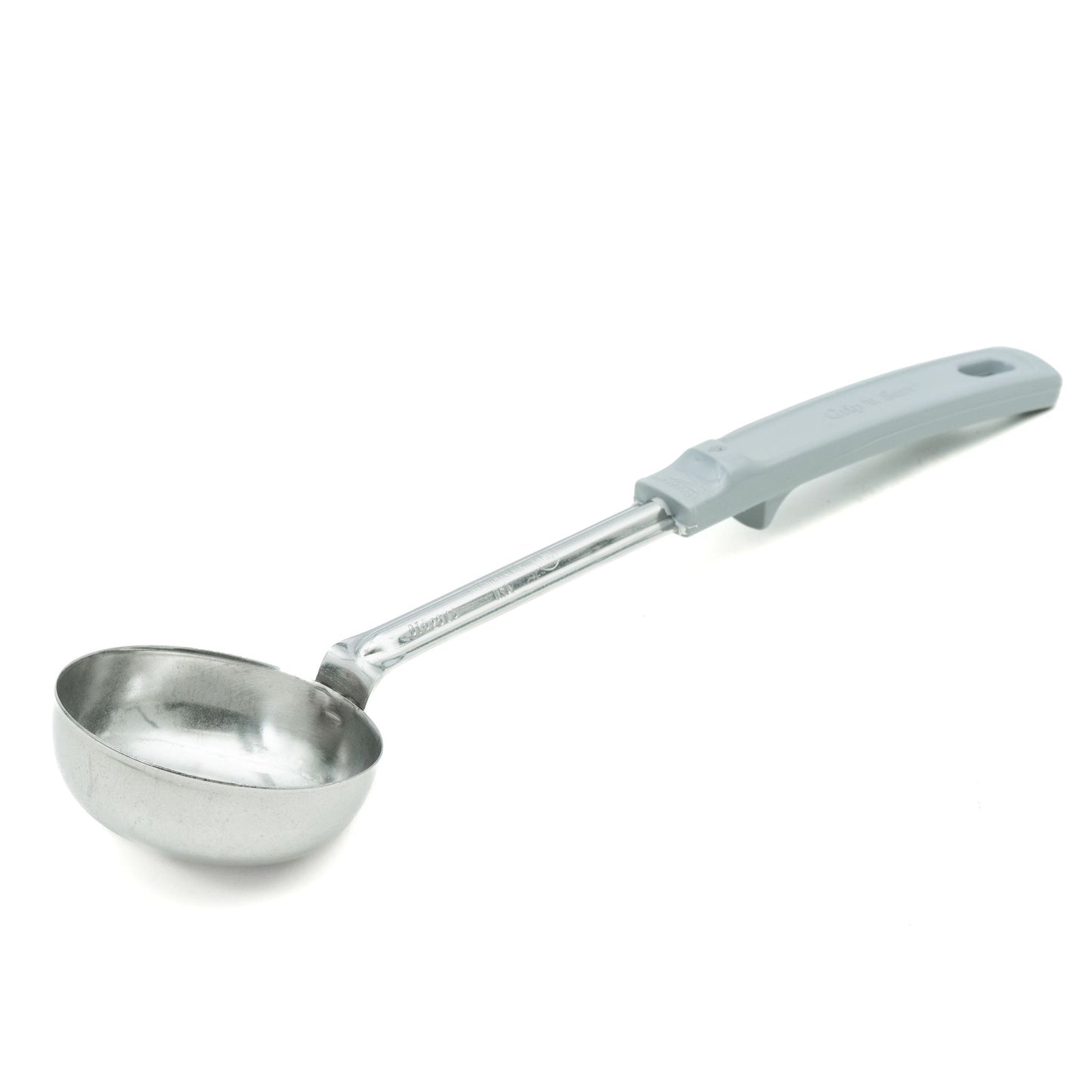 Vollrath Grip N Serve Round Solid Spoodle, Color Coded Handle, 4 oz, Grey - 62172