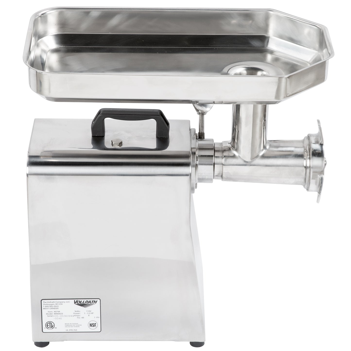 Vollrath No.22 Electric Meat Grinder, 528 lb/Hour. 1.5 HP, 110V - 40744