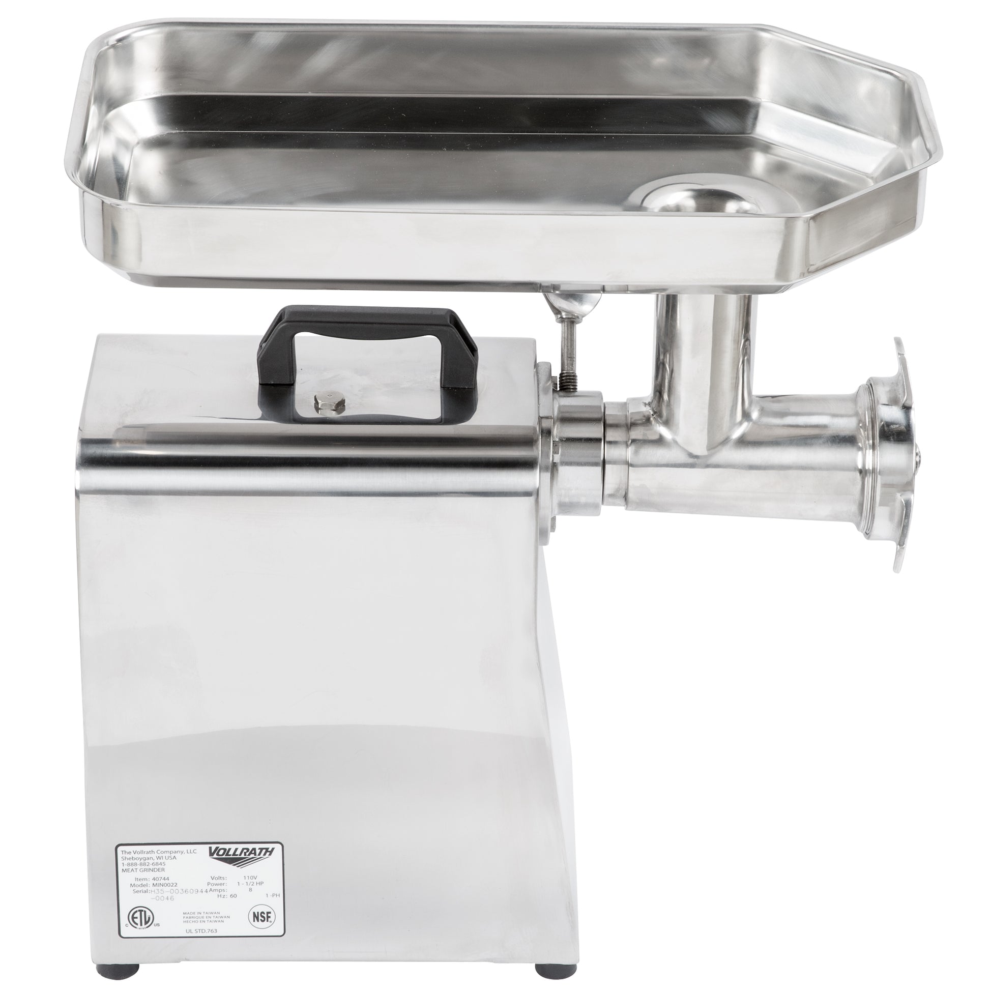 Vollrath No.22 Electric Meat Grinder, 528 lb/Hour. 1.5 HP, 110V - 40744