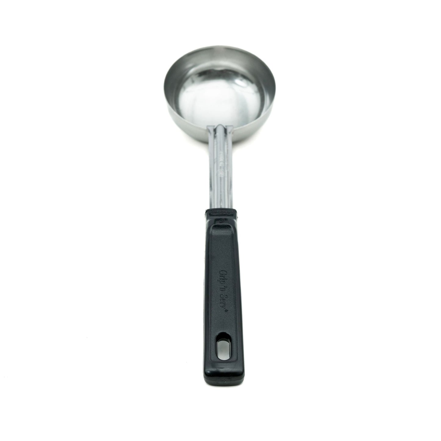 Vollrath Grip N Serve Solid Round Spoodle, 4 oz, Black Handle - 61172