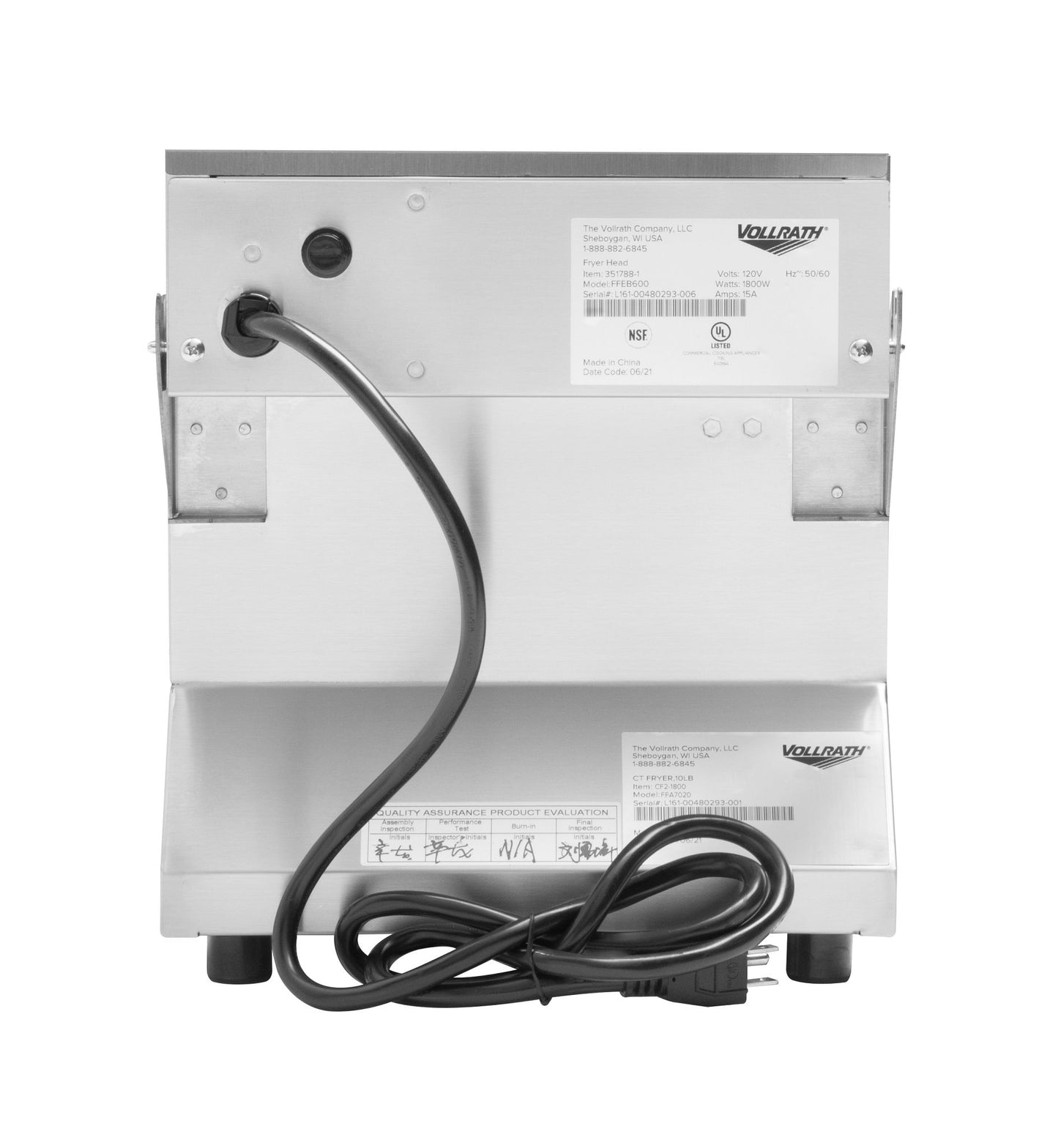 Vollrath CF2-1800-C Electric Standard-Duty Countertop Deep Fryer, 10 lb, 120V - CF2-1800-C