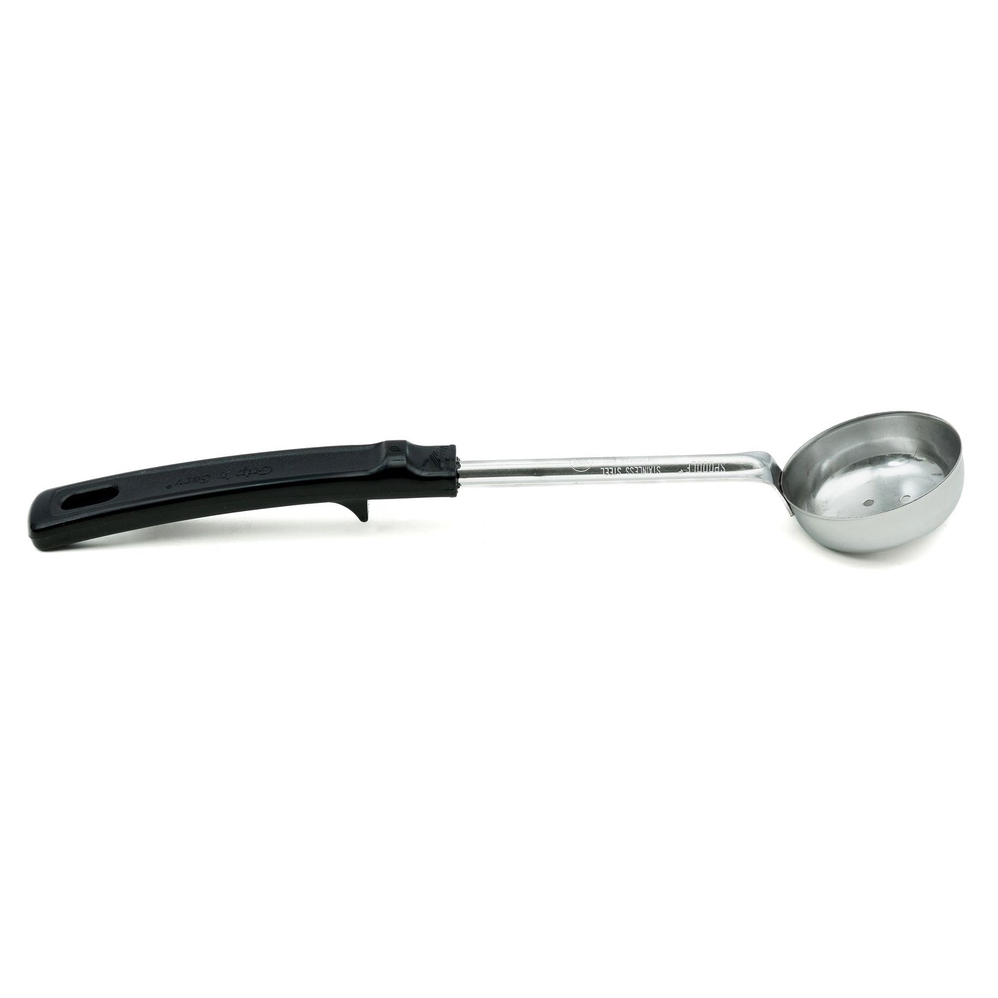 Vollrath Grip N Serve Perforated Round Spoodle, 2 oz, Black Handle - 61155