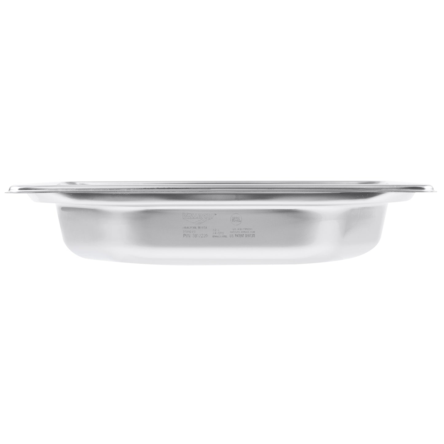 Vollrath Super Pan Half Size Hexagon Shape Food Pan, 2.5" Deep, 22 Gauge Stainless Steel - 3102220