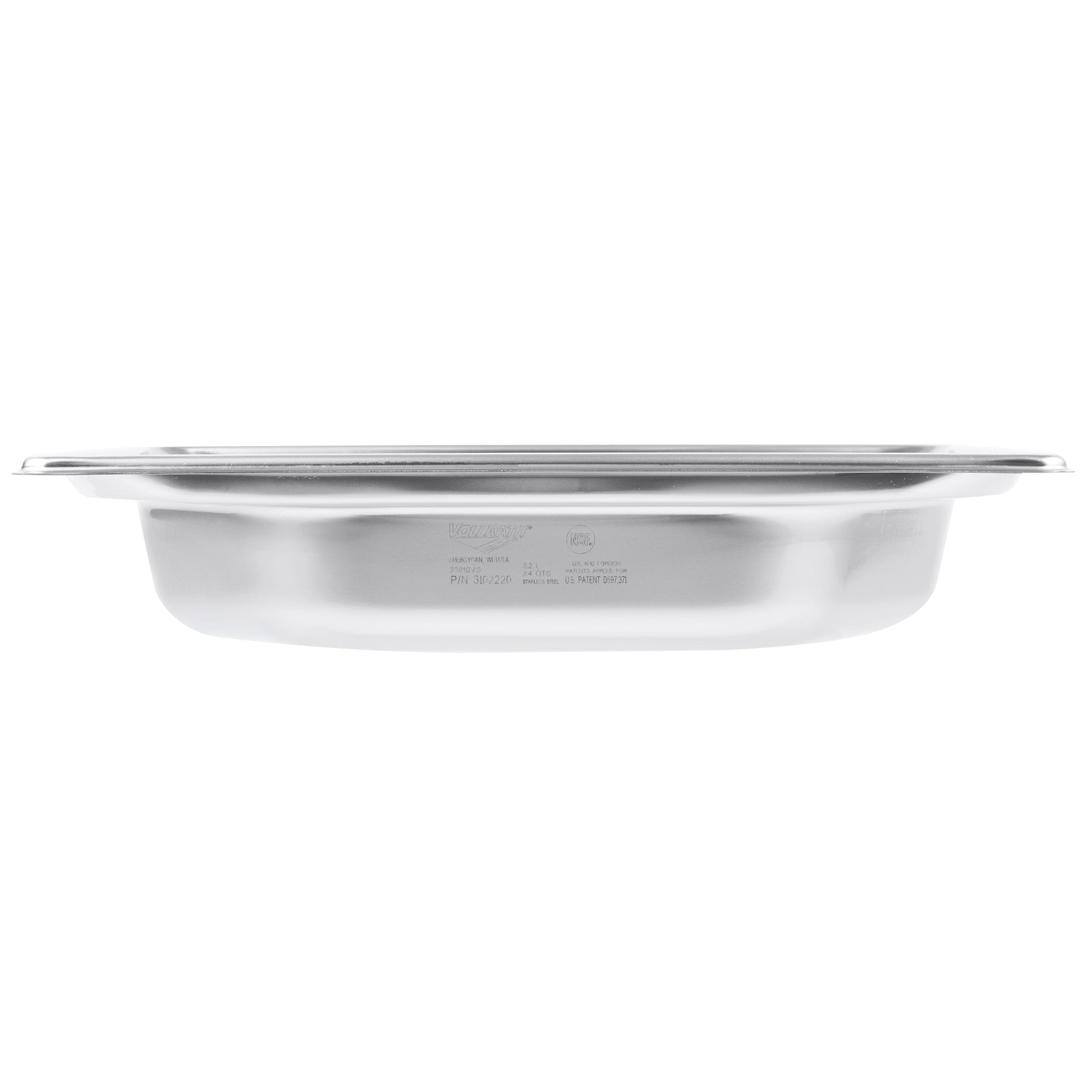 Vollrath Super Pan Half Size Hexagon Shape Food Pan, 2.5" Deep, 22 Gauge Stainless Steel - 3102220