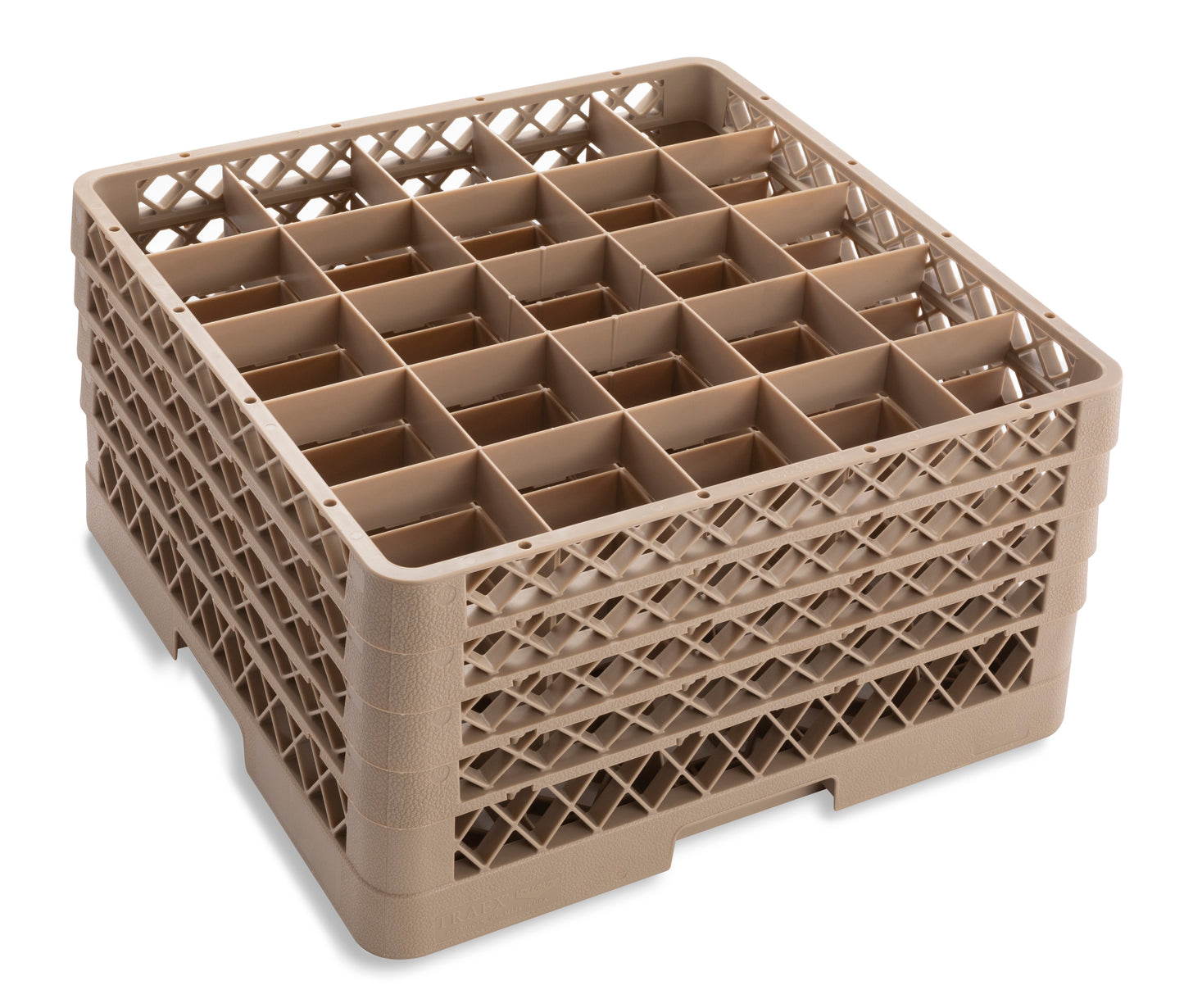 Vollrath Traex Glass Rack w 4 Extenders, 25 Compartment, Beige - TR6BBBB