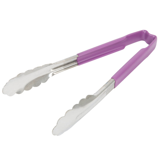 Vollrath Kool-Touch One-Piece Tongs, 9.5", Purple - 4780980