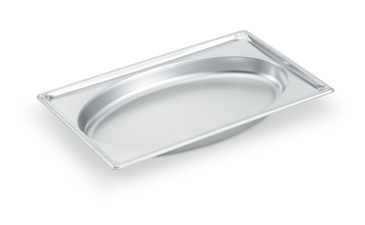 Vollrath Super Pan Full Size Oval Shape Food Pan, 2.5" Deep, 22 Gauge Stainless Steel - 3101020