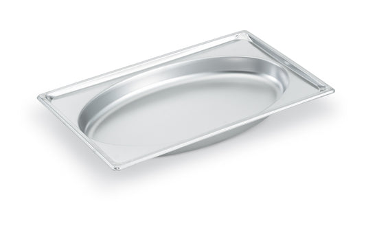 Vollrath Super Pan Full Size Oval Shape Food Pan, 2.5" Deep, 22 Gauge Stainless Steel - 3101020
