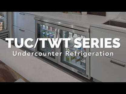 True | Double Door Undercounter Refrigerator, 48", 2 1/2" Casters, 115/60/1