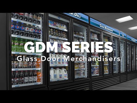 True Glass Double Sliding Door Merchandiser Refrigerator, 115/60/1