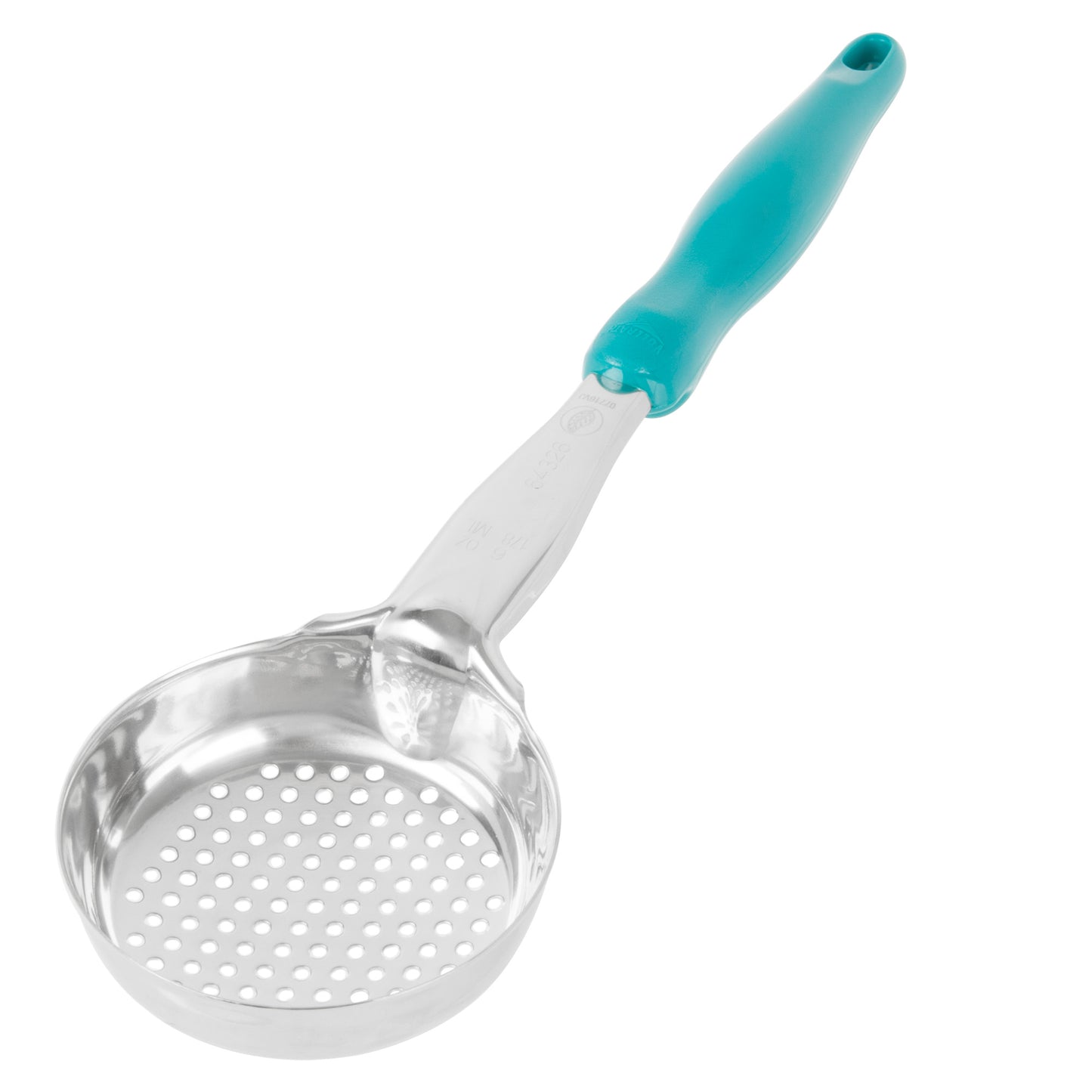 Vollrath Heavy-Duty Color Coded Round Perforated Spoodle, 6 oz, Teal - 6432655