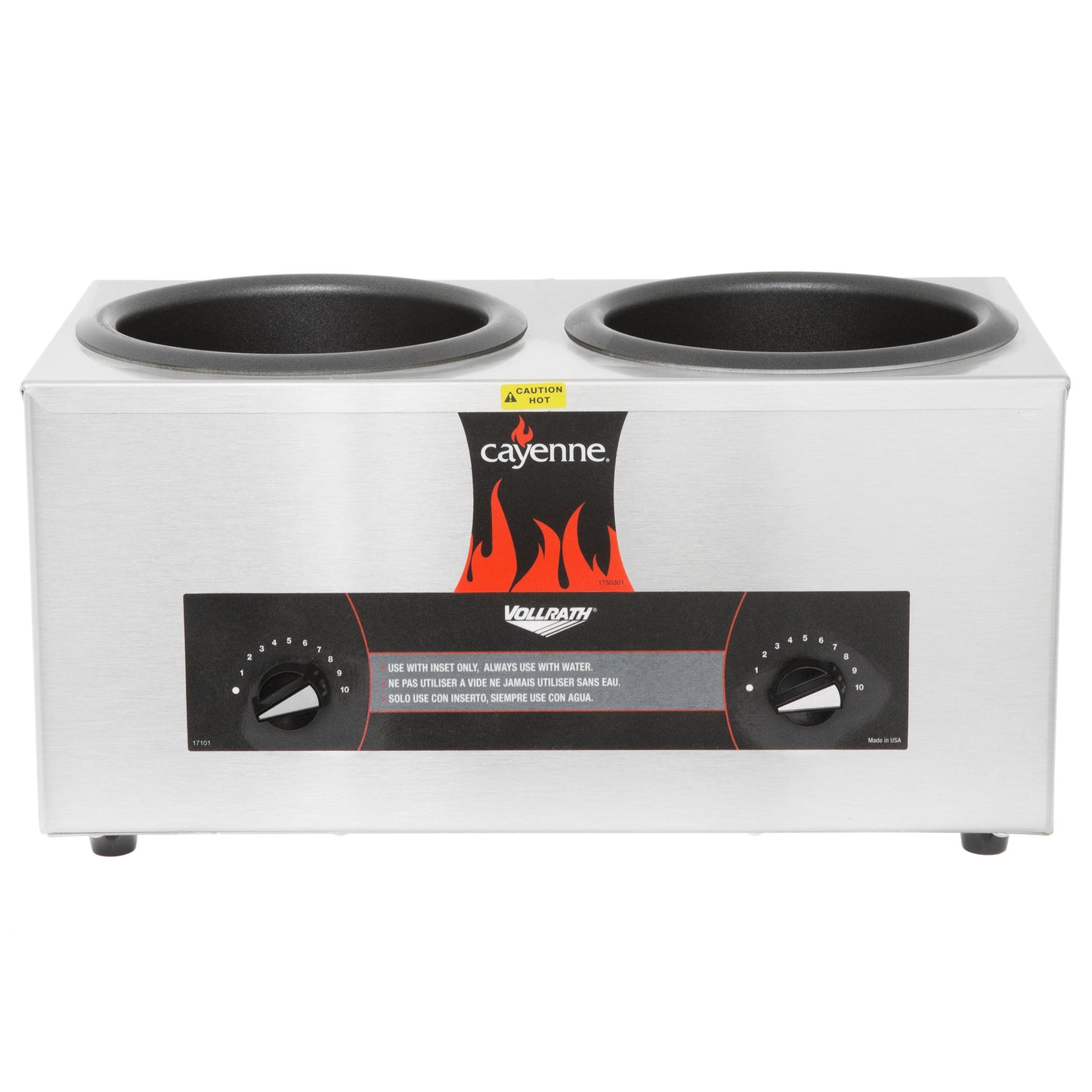 Vollrath Cayenne Round Heat 'N Serve Countertop Twin Well 4 qt Rethermalizer, 120V - 72045