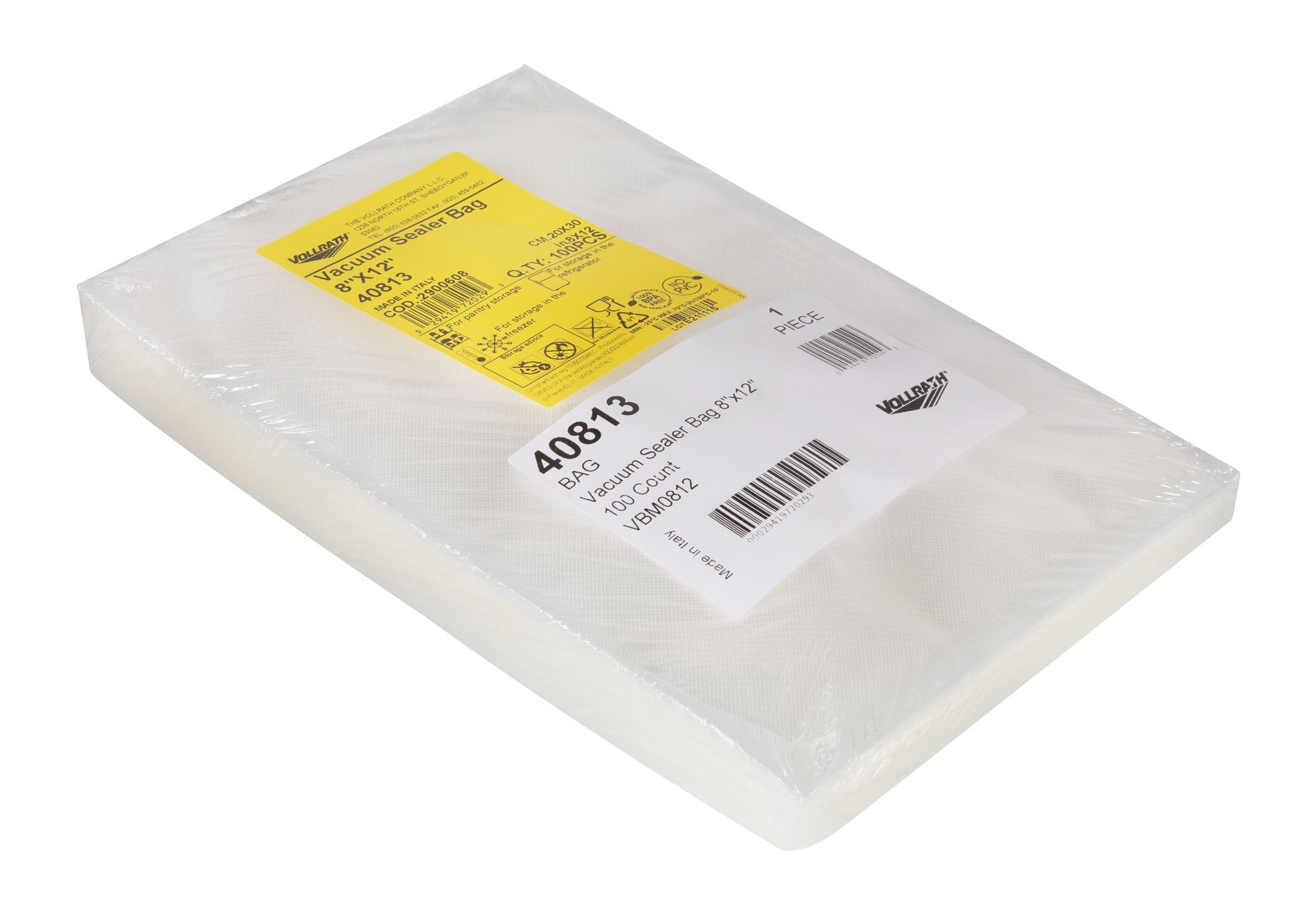 Vollrath Vacuum Sealer Bags for External Sealers, 8" x 12" (100-pack) FINAL SALE, FINAL SALE - 40813