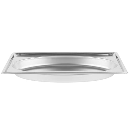 Vollrath Super Pan Full Size Oval Shape Food Pan, 2.5" Deep, 22 Gauge Stainless Steel - 3101020