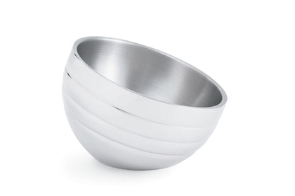 Vollrath Double-Wall Angled Insulated Display Bowl, Beehive Pattern, 5 qt, Stainless Steel (2-pack) - 46582