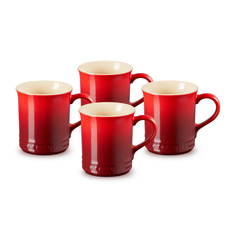 Le Creuset Classic Mugs, 0.4 L, Cerise (4-pack) - view 1