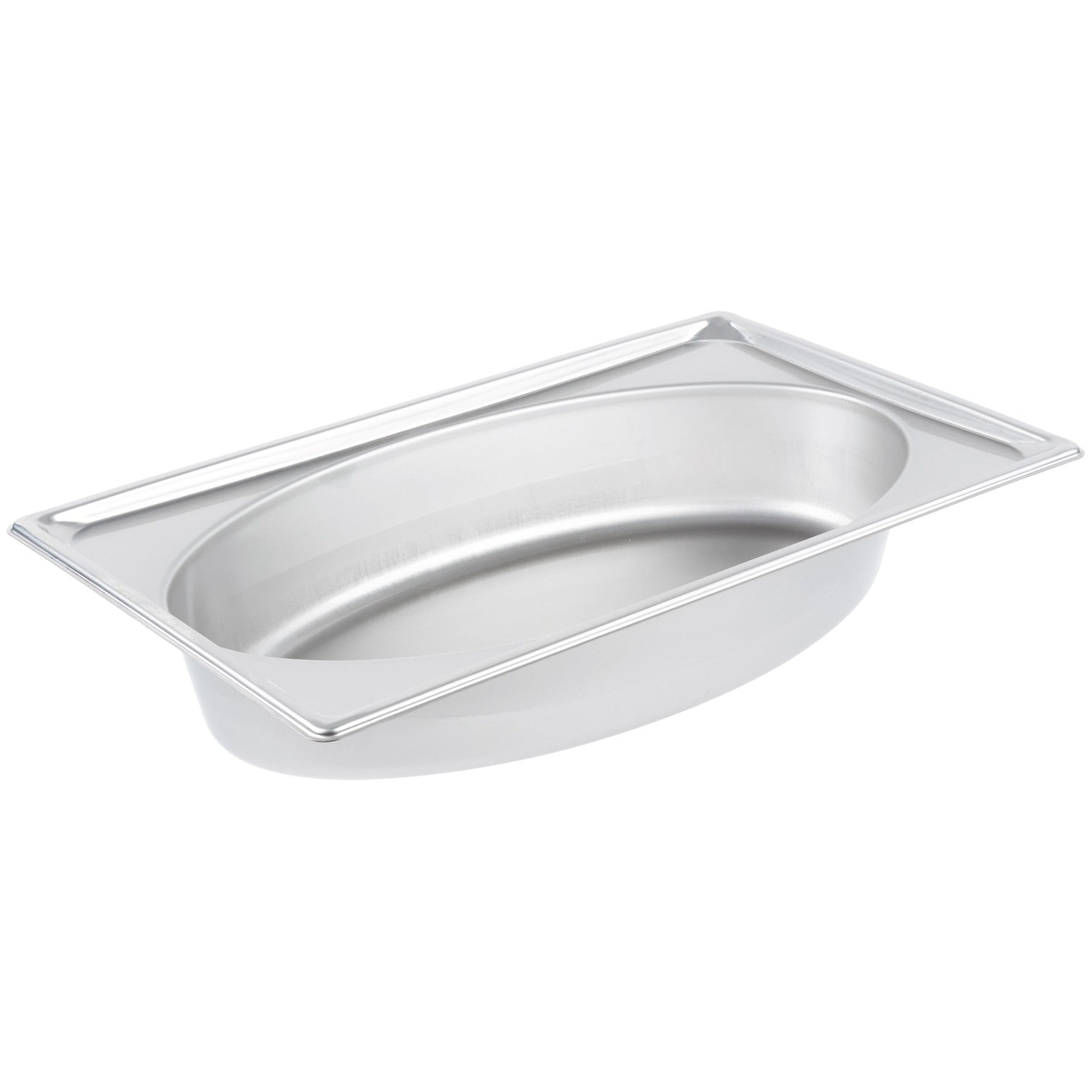 Vollrath Super Pan Full Size Oval Shape Food Pan, 4" Deep, 22 Gauge Stainless Steel - 3101040