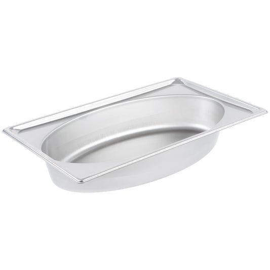 Vollrath Super Pan Full Size Oval Shape Food Pan, 4" Deep, 22 Gauge Stainless Steel - 3101040