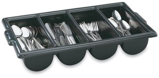 Vollrath Cutlery Tray, 4 Compartment, Black - 52653