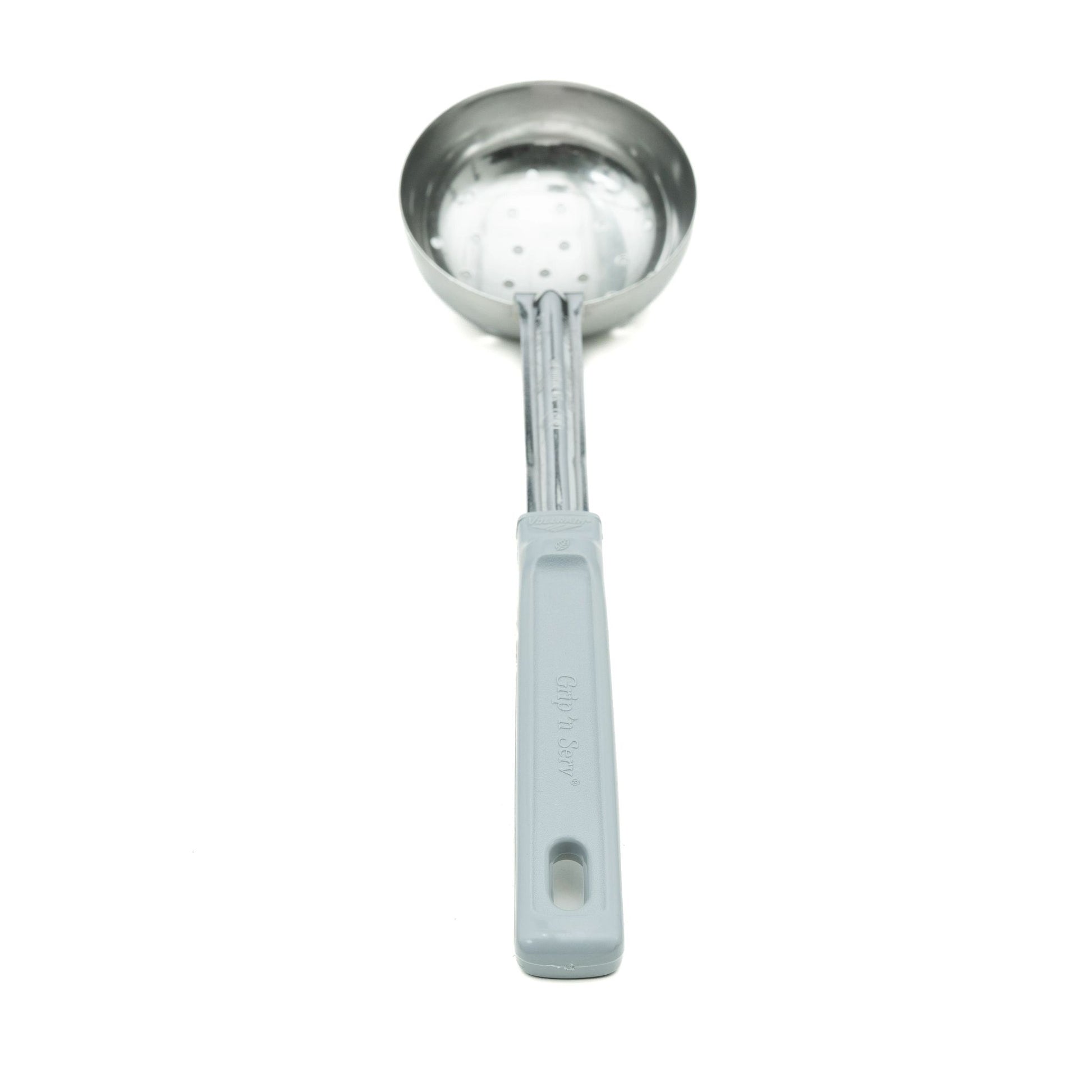 Vollrath Grip N Serve Round Perforated Spoodle, Color Coded Handle, 4 oz, Grey - 62170