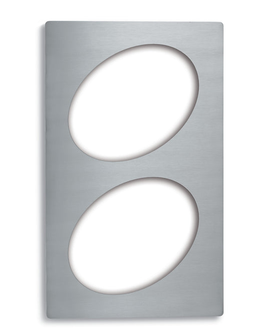 Vollrath Miramar Full Size Adaptor Plate w 2 Oval 10" Cutouts, Stainless Steel - 8243214