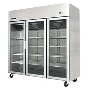 EFI Versa-Chill C3-78GDSVC 3-Door Stainless Glass Door Merchandiser Top-Mount