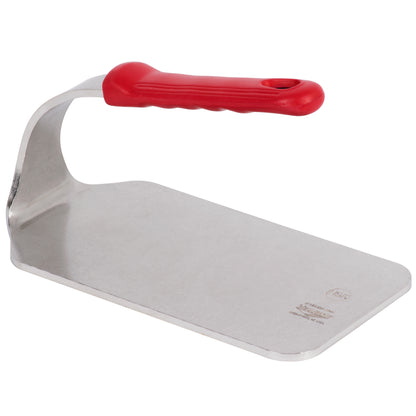 Vollrath Flat Bottom Steak Weight, 1.6 lb, Stainless Steel/Red Silicone Handle - 50661