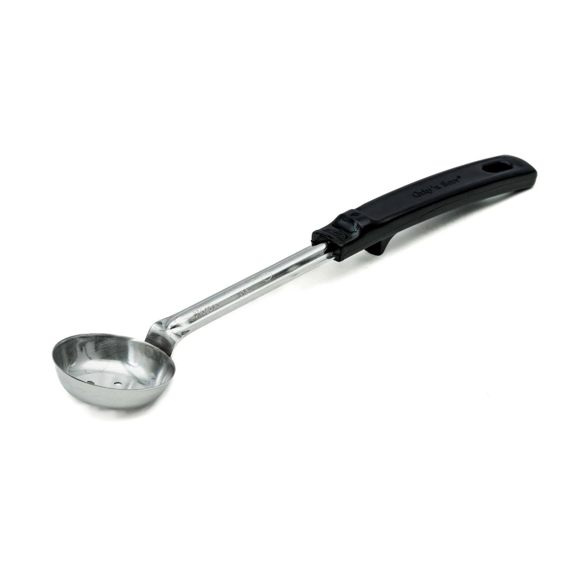 Vollrath Grip N Serve Perforated Round Spoodle, 1 oz, Black Handle - 61145