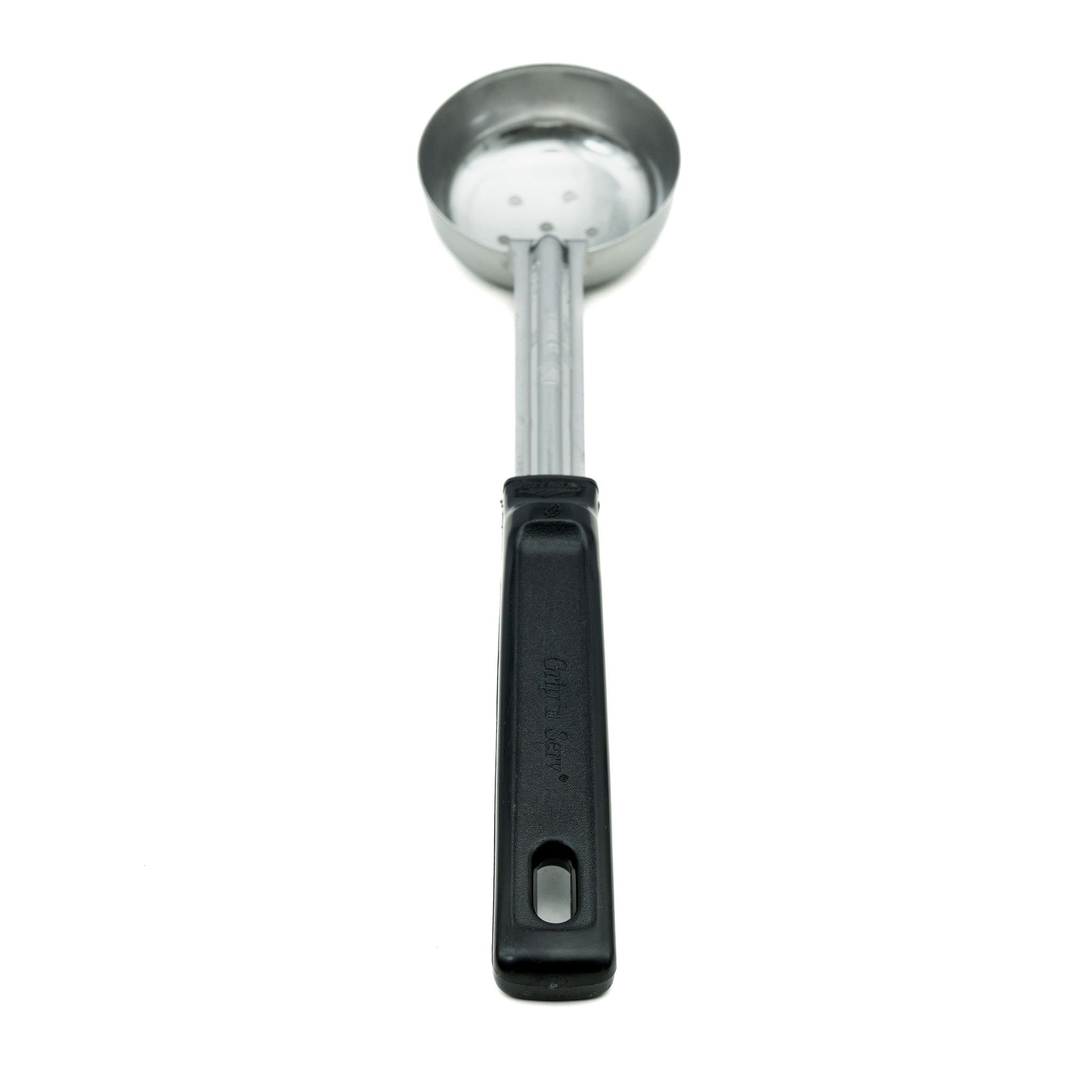 Vollrath Grip N Serve Perforated Round Spoodle, 2 oz, Black Handle - 61155