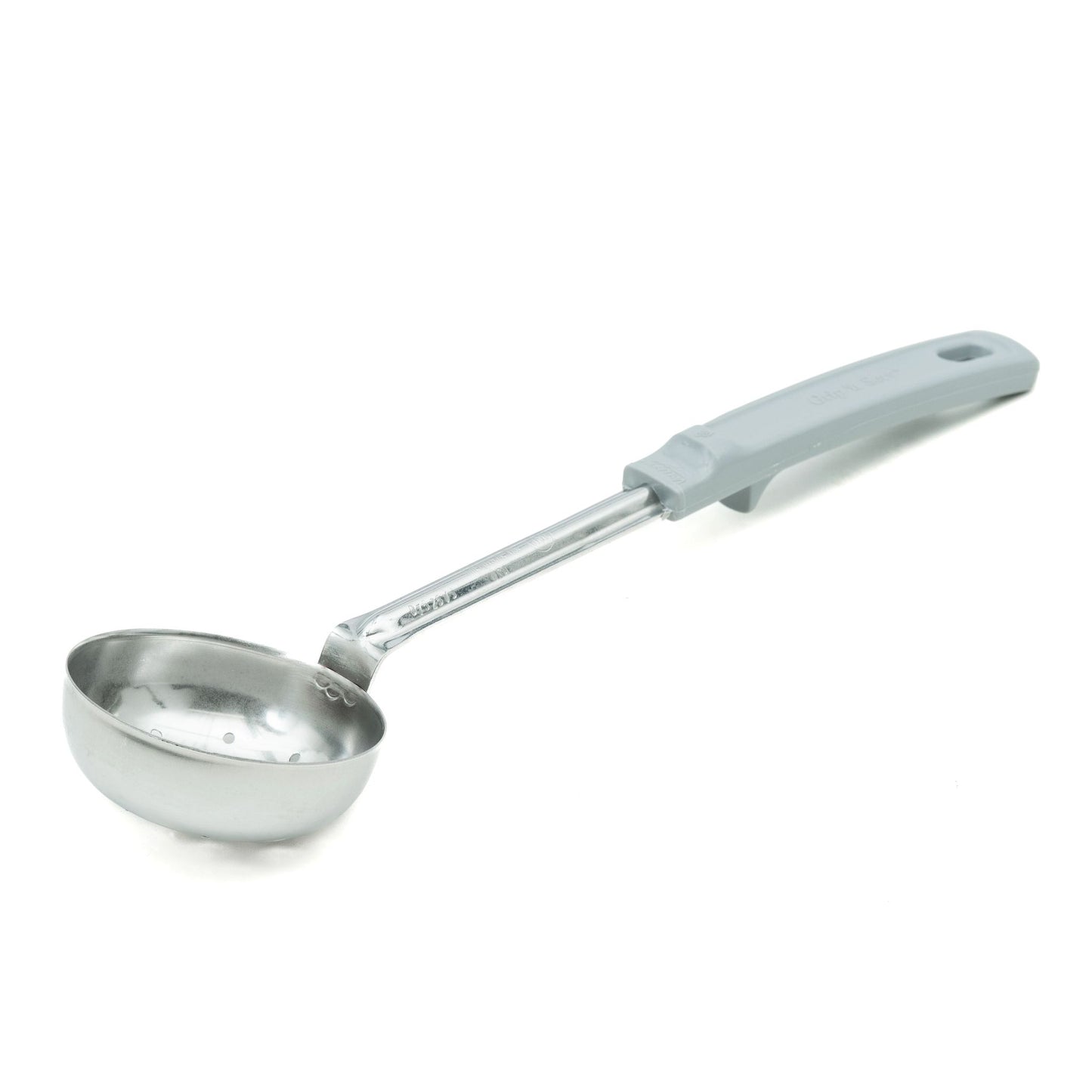 Vollrath Grip N Serve Round Perforated Spoodle, Color Coded Handle, 4 oz, Grey - 62170