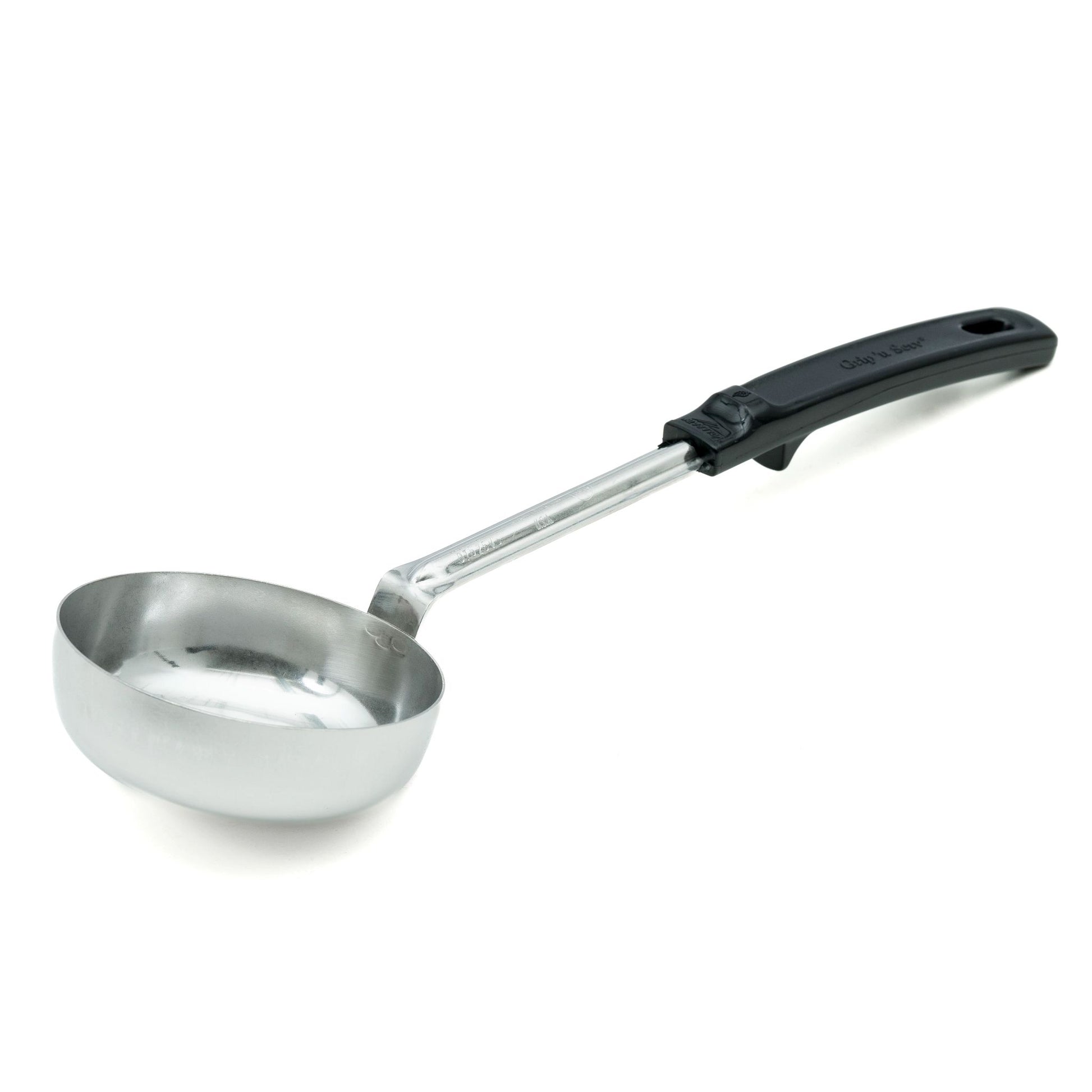Vollrath Grip N Serve Solid Round Spoodle, 8 oz, Black Handle - 61182