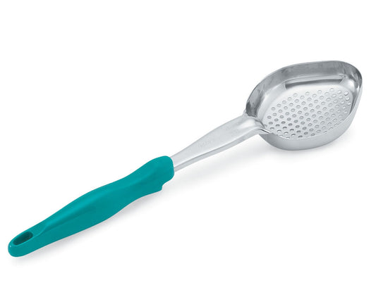 Vollrath Heavy-Duty Color Coded Oval Perforated Spoodle, 6 oz, Teal - 6422655