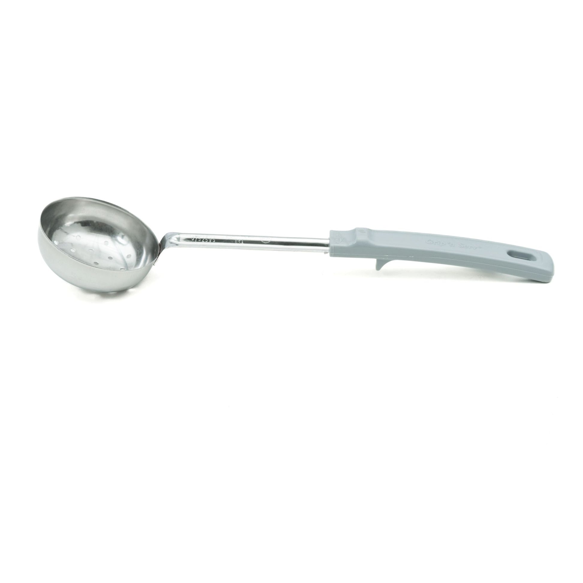 Vollrath Grip N Serve Round Perforated Spoodle, Color Coded Handle, 4 oz, Grey - 62170
