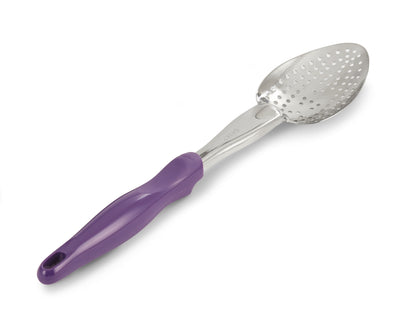 Vollrath Ergo Grip Perforated Basting Spoon, Stainless/Nylon Handle, Purple - 6414280