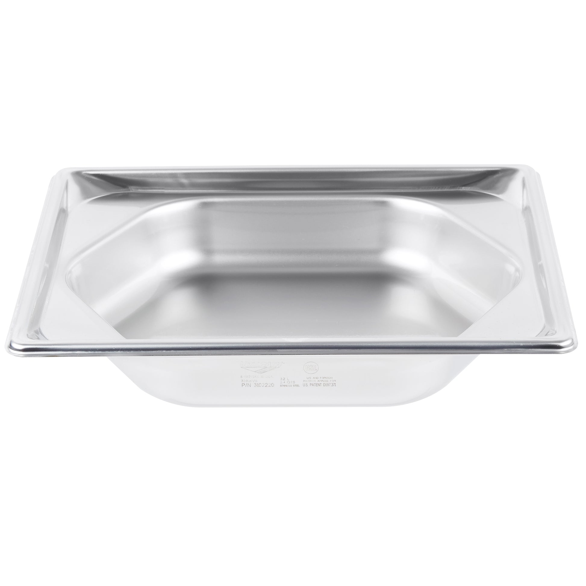 Vollrath Super Pan Half Size Hexagon Shape Food Pan, 2.5" Deep, 22 Gauge Stainless Steel - 3102220