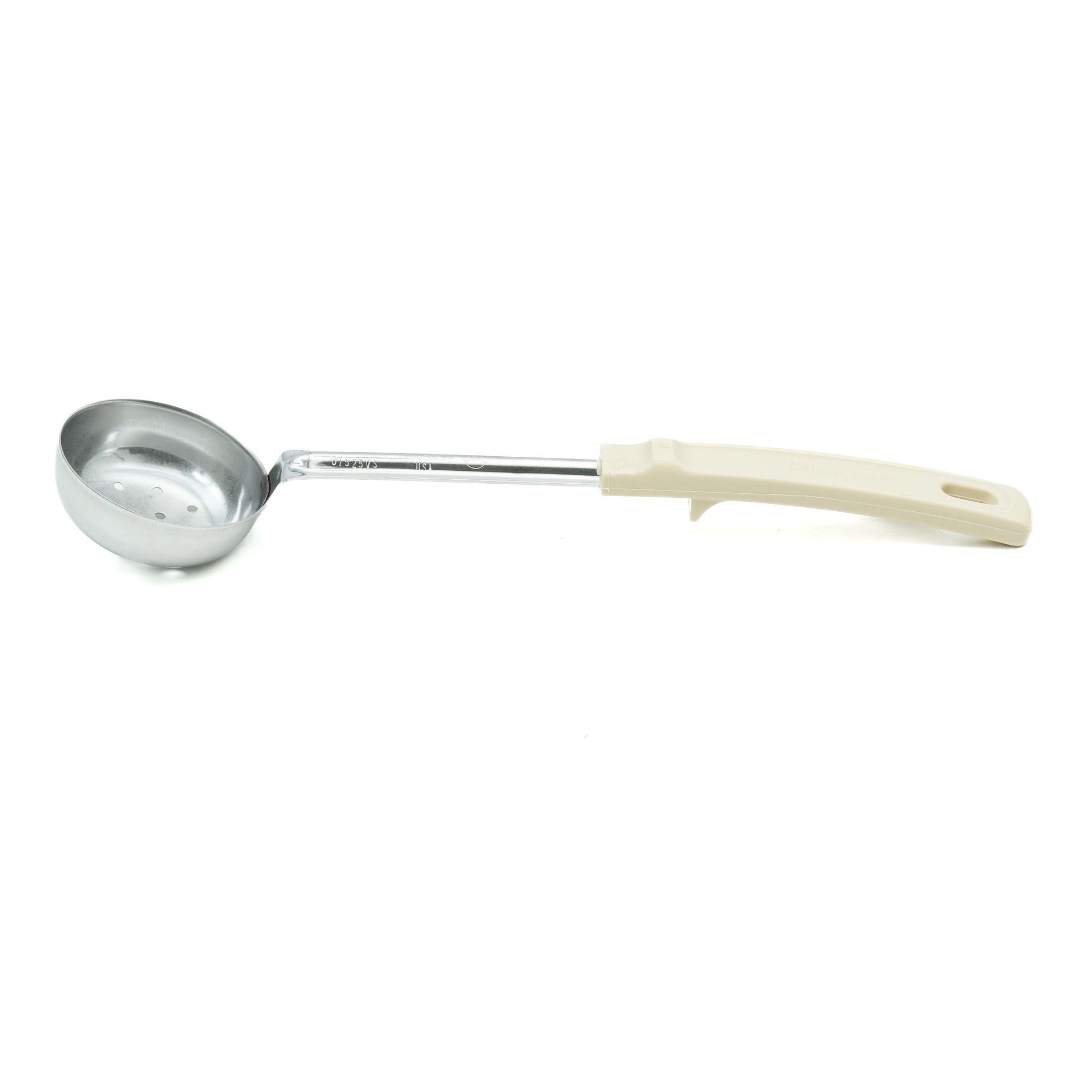 Vollrath Grip N Serve Round Perforated Spoodle, Color Coded Handle, 3 oz, Ivory - 62165