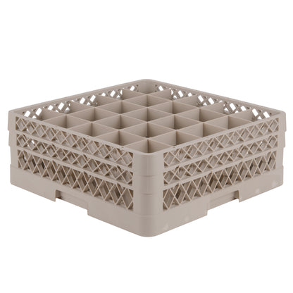 Vollrath Traex Glass Rack w 2 Extenders, 25 Compartment Rack, Beige - TR6BB