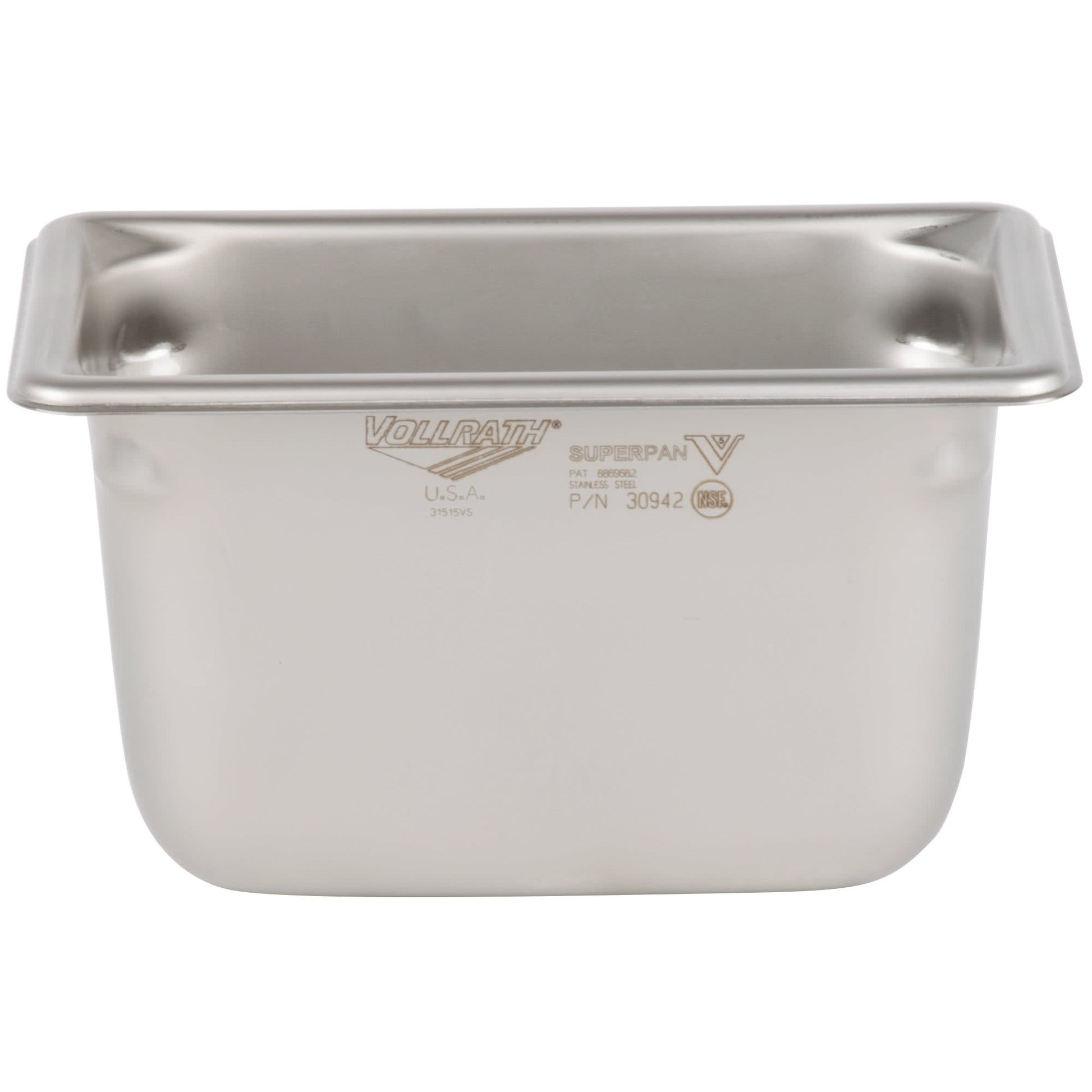 Vollrath Super Pan V 1/9 Size Food Pan, 4" Deep, 22 Gauge Stainless Steel - 30942