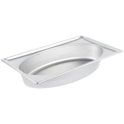 Vollrath Super Pan Full Size Oval Shape Food Pan, 4" Deep, 22 Gauge Stainless Steel - 3101040