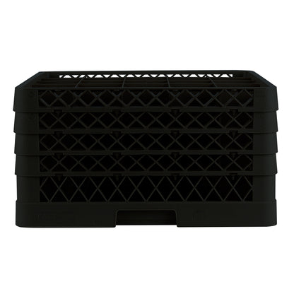 Vollrath Traex Glass Rack w 4 Extenders, 25 Compartment, Black - TR6BBBB-06