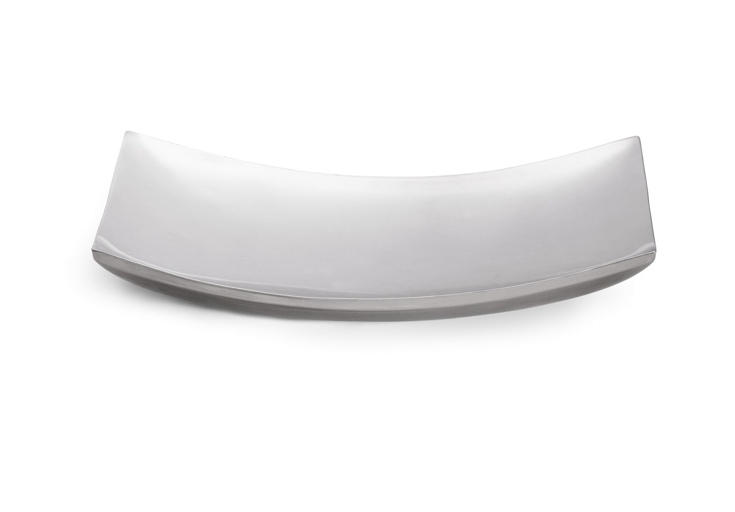 Vollrath Double Wall Curved Platter, 15" x 8.25", Polished Stainless Steel - 46223