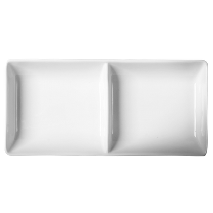 Cameo | Square 2-9" x 4-1/4" Divided Rectangle Dish (1DZ) - ChefEquipment.com