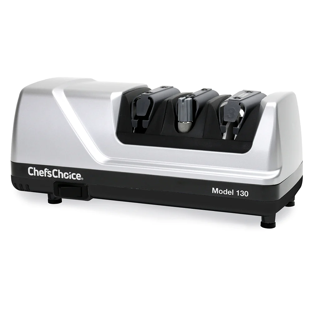 Chef'sChoice | Model 130 EdgeSelect Electric Knife Sharpener, 3 Stages, 20 Degree Edges, 120V, Platinum