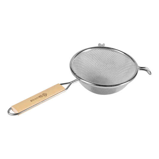 Browne | Single Mesh Medium Strainer, 10.8", Wood Handle